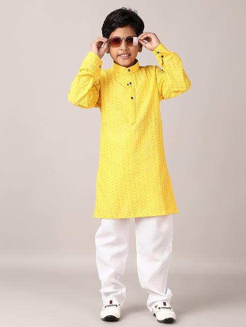 boys long sleeve ethnic wear kurta set - 21554822 - Very Small Image - 1