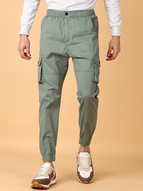 men solid regular fit cargo - 21554932 - Very Small Image - 1