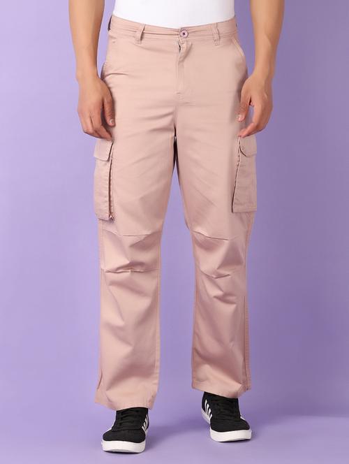 men beige solid cargo - 21555712 - Very Small Image - 1