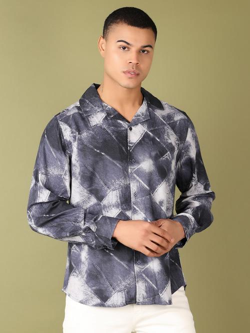 men printed long sleeve casual shirt - 21555714 - Very Small Image - 1