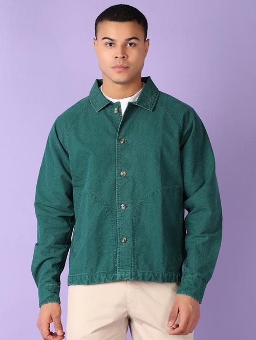 men green solid long sleeve shaket - 21555716 - Very Small Image - 1