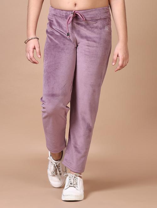 girls solid mid rise track pant - 21556088 - Very Small Image - 1