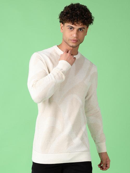 men long sleeves self design pullover - 21556101 - Very Small Image - 1