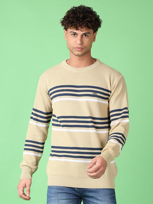 men long sleeves striped pullover - 21556196 - Very Small Image - 1