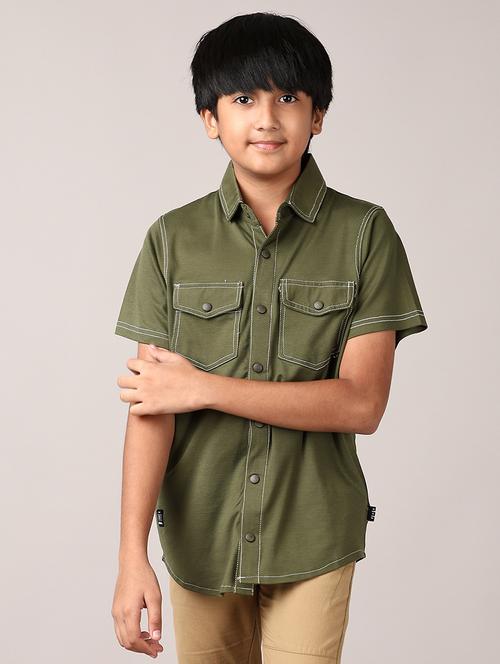 boys short sleeves solid shirt - 21556219 - Very Small Image - 1