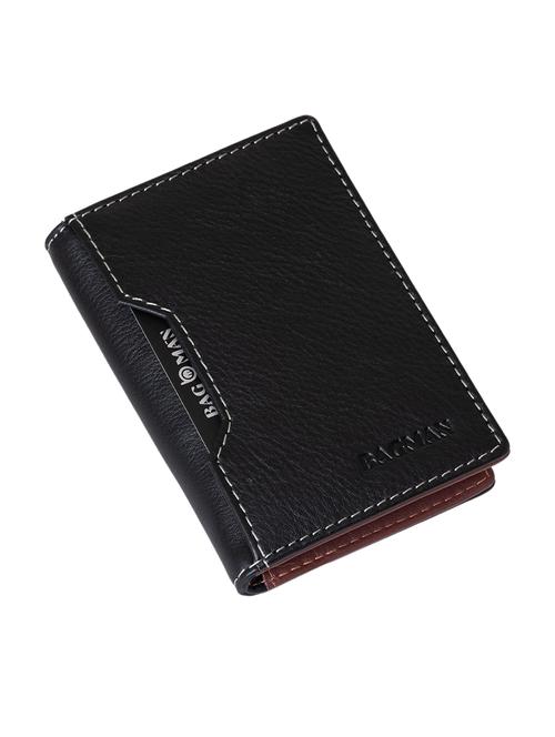 black genuine leather card holder - 21556594 - Very Small Image - 1