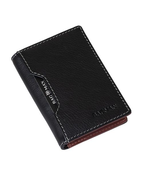 black genuine leather card holder - 21556595 - Very Small Image - 1