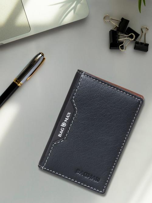 black genuine leather card holder - 21556631 - Very Small Image - 1