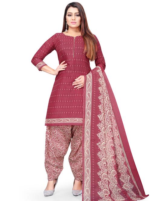 women printed unstitched suit set - 21557115 - Very Small Image - 1