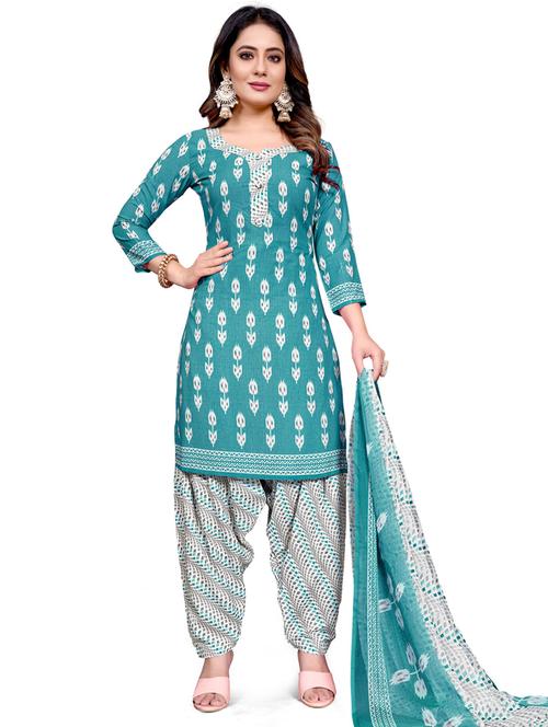 women printed unstitched suit set - 21557144 - Very Small Image - 1