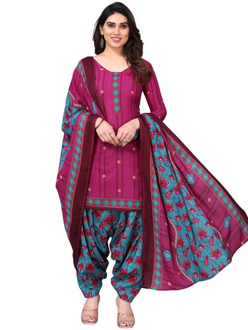 women printed unstitched suit set - 21557171 - Very Small Image - 1