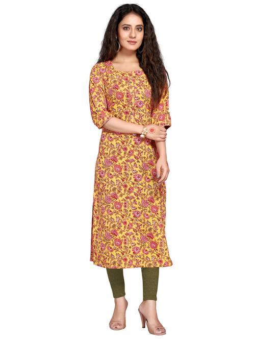women three quarter sleeve straight kurta - 21557623 - Very Small Image - 1