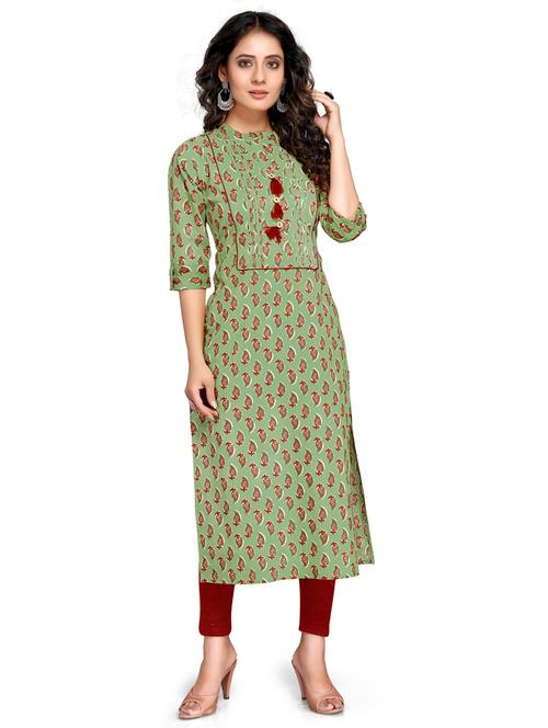 women three quarter sleeve straight kurta - 21557624 - Very Small Image - 1
