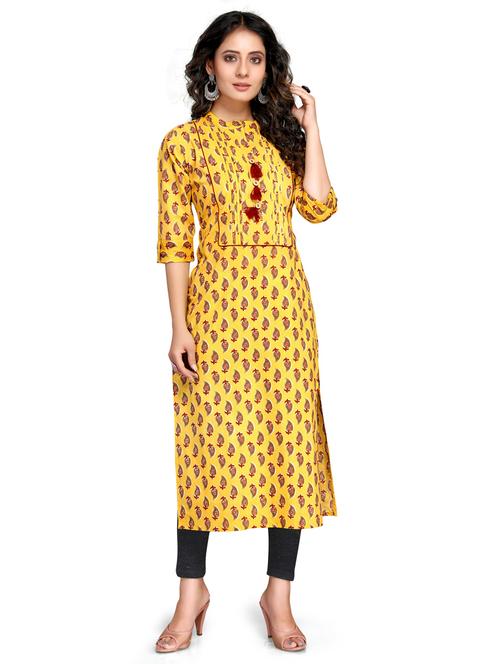 women three quarter sleeve straight kurta - 21557626 - Very Small Image - 1