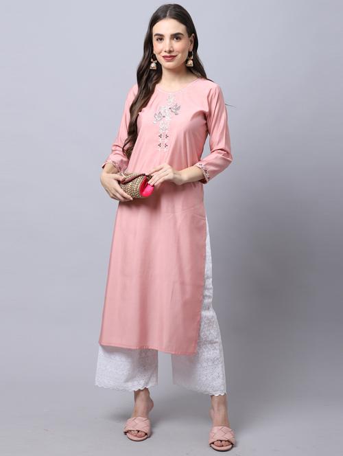 women three quarter sleeve straight kurta - 21557651 - Very Small Image - 1