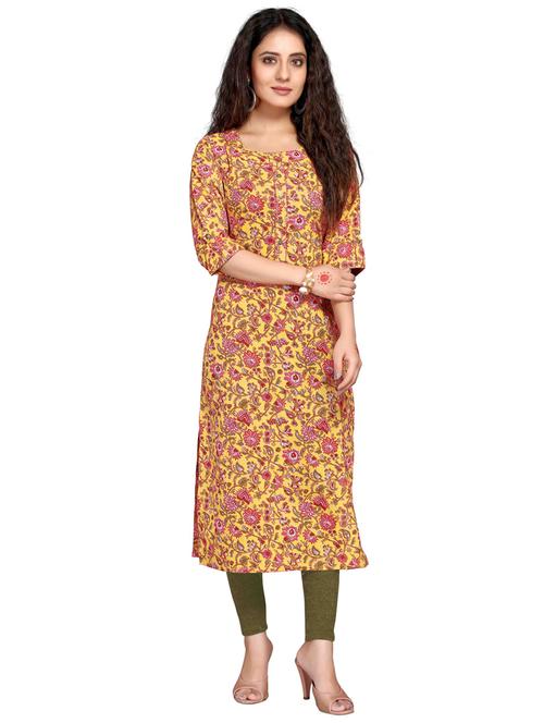 women three quarter sleeve straight kurta - 21557685 - Very Small Image - 1