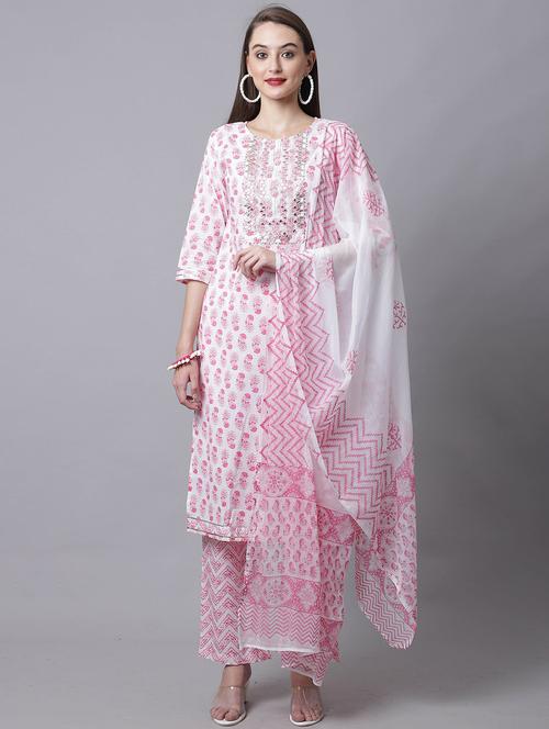 women floral printed kurta pant set with dupatta - 21558289 - Very Small Image - 1