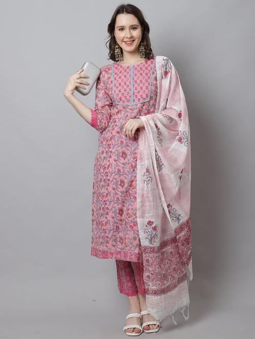 women floral kurta pant set with dupatta - 21558608 - Very Small Image - 1