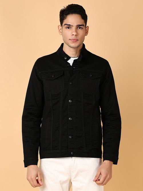 men long sleeves solid denim casual jacket - 21558770 - Very Small Image - 1