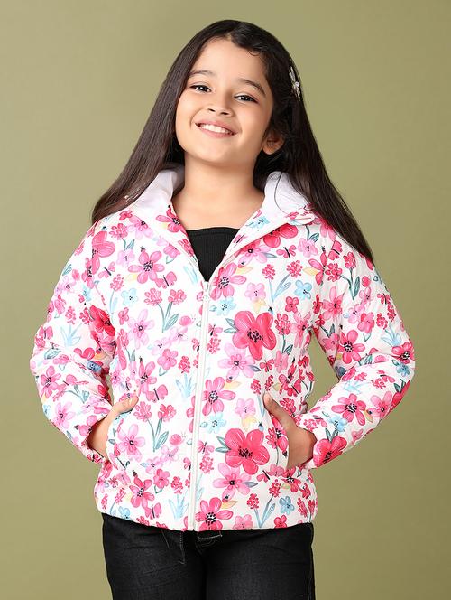 girls white florals long sleeve jacket - 21558785 - Very Small Image - 1
