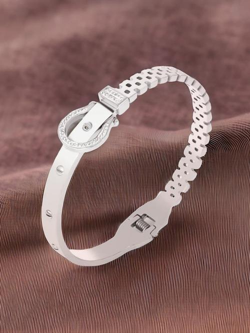 silver stainless steel bangle bracelet - 21559118 - Very Small Image - 1