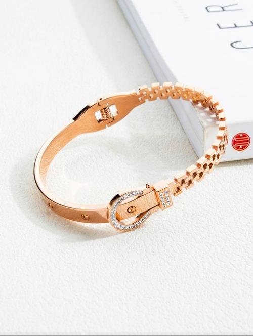 rose gold stainless steel bangle bracelet - 21559122 - Very Small Image - 1
