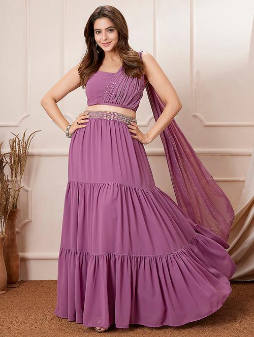 women embroidered sleeveless top & skirt set - 21559142 - Very Small Image - 1