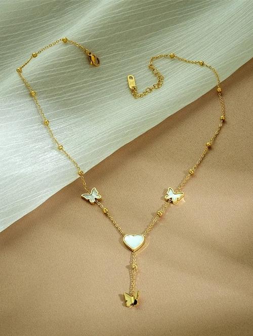 gold stainless steel chain necklace - 21559203 - Very Small Image - 1