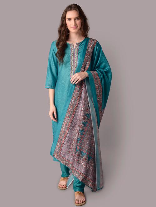 women three quarter sleeve kurta pant with dupatta set - 21559523 - Very Small Image - 1