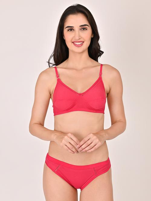 women solid bras and panty set - 21559945 - Very Small Image - 1