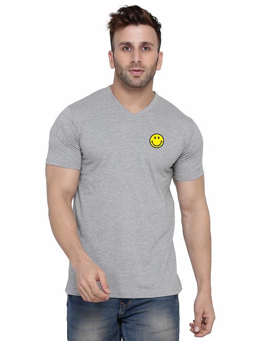men placement printed v neck t-shirt - 21560121 - Very Small Image - 1