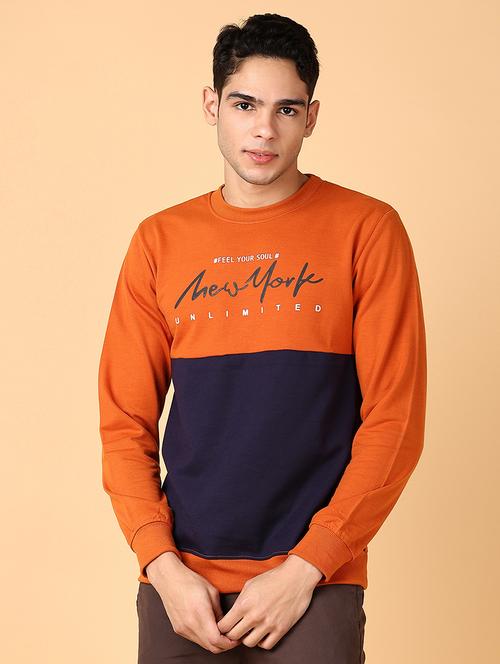 men long sleeves front print sweatshirt - 21560537 - Very Small Image - 1
