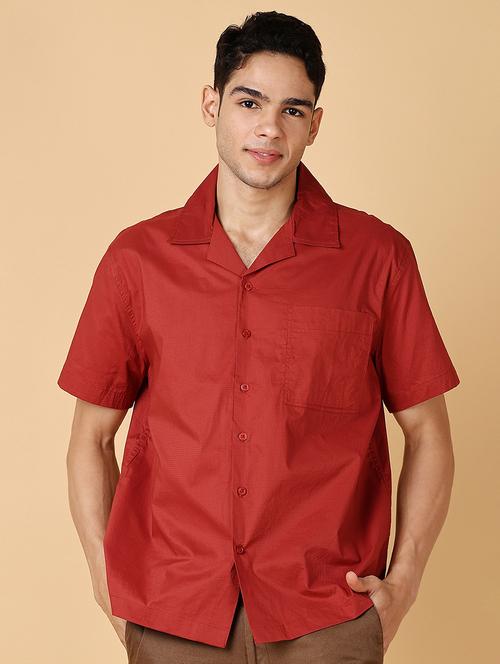 men solid short sleeve casual shirt - 21560620 - Very Small Image - 1