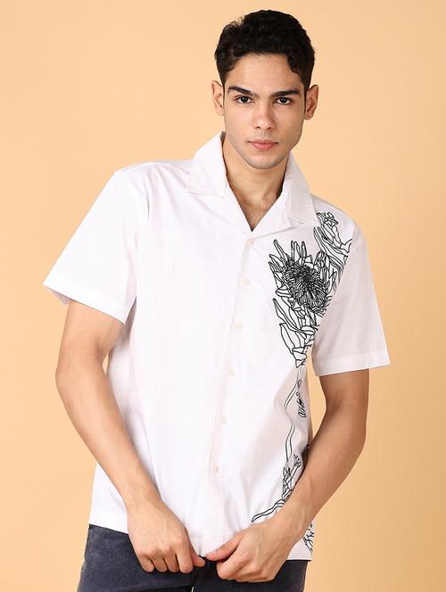 men placement print short sleeve casual shirt - 21560632 - Very Small Image - 1