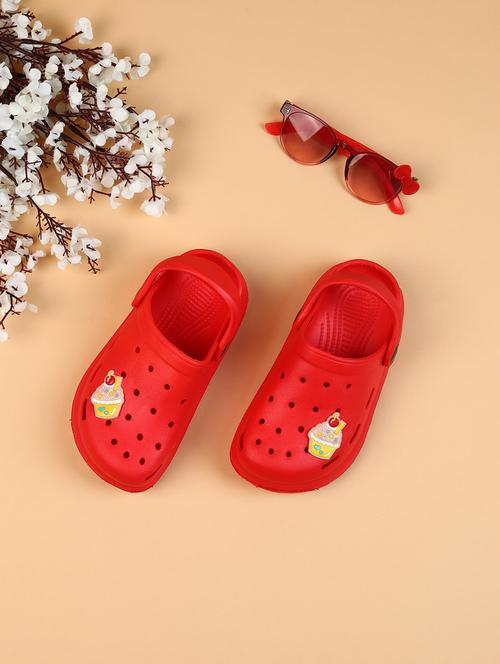 kids red solid clogs - 21560635 - Very Small Image - 1