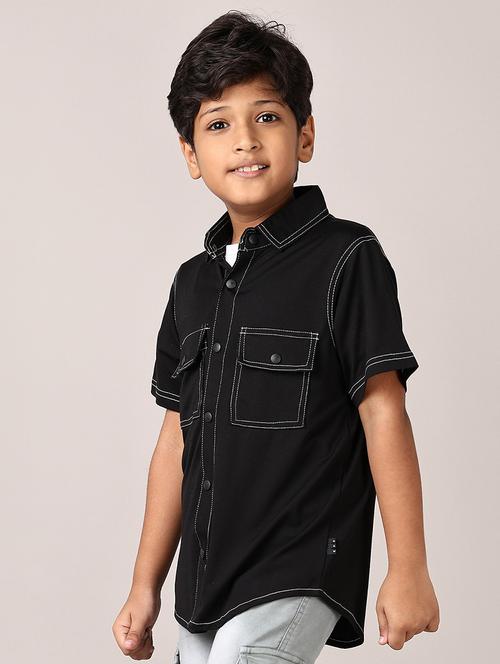boys short sleeves solid shirt - 21560645 - Very Small Image - 1