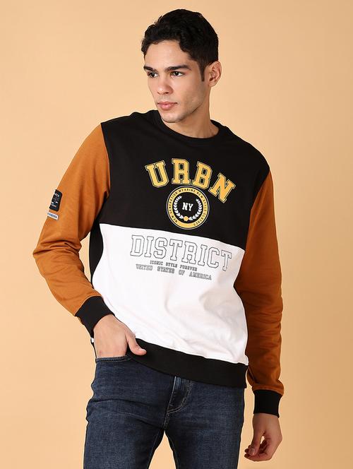 men long sleeves color block sweatshirt - 21561268 - Very Small Image - 1