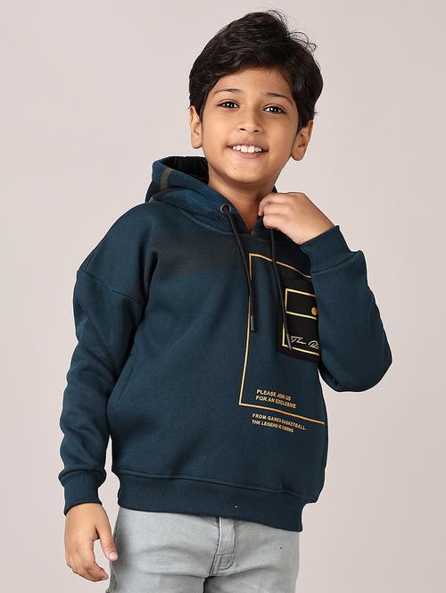 boys front print long sleeve hooded sweatshirt - 21561288 - Very Small Image - 1
