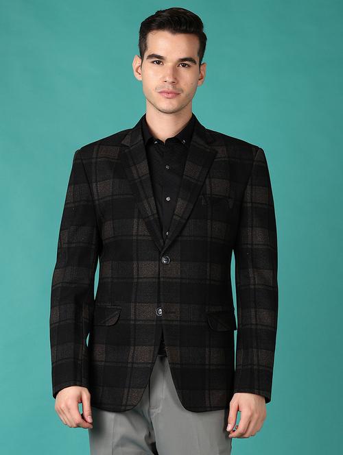 men checkered single breasted casual blazer - 21561300 - Very Small Image - 1