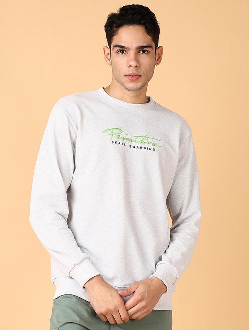 men long sleeves chest print sweatshirt - 21561350 - Very Small Image - 1