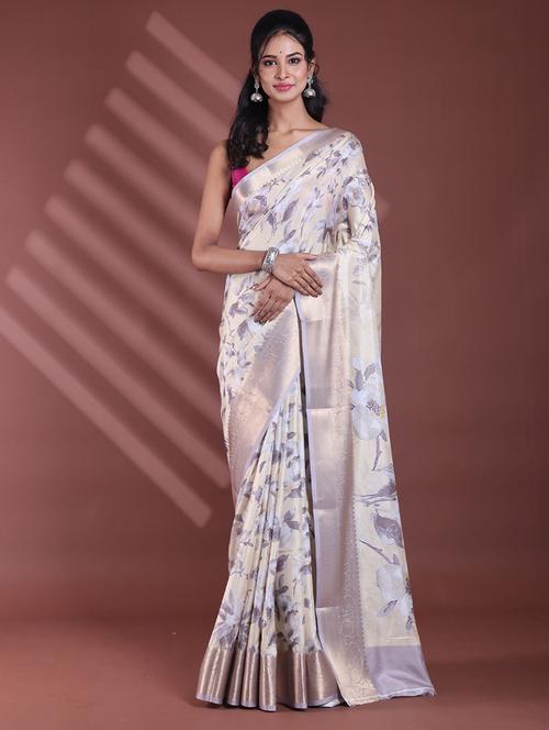 women floral printed saree with blouse - 21562077 - Very Small Image - 1