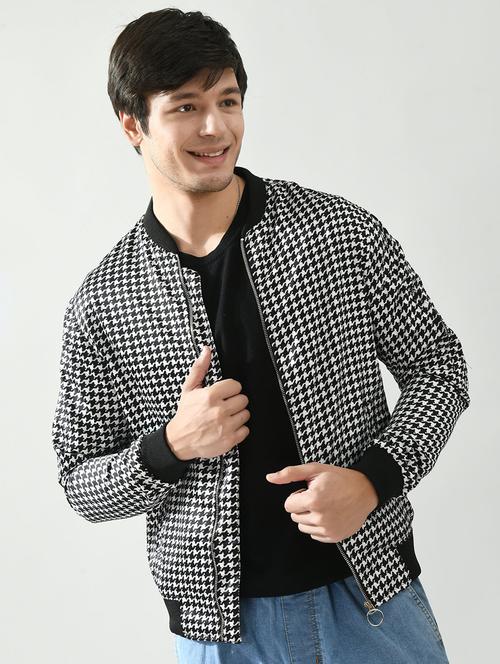 men printed henley neck long sleeve jacket - 21562309 - Very Small Image - 1