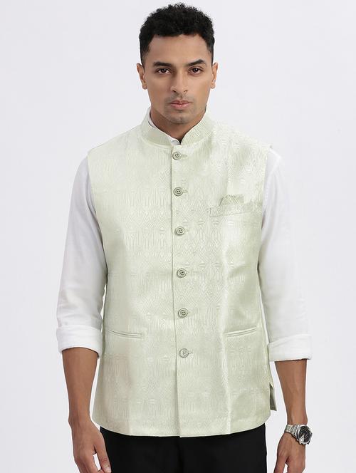 men self design mandarian neck nehru jacket - 21562487 - Very Small Image - 1