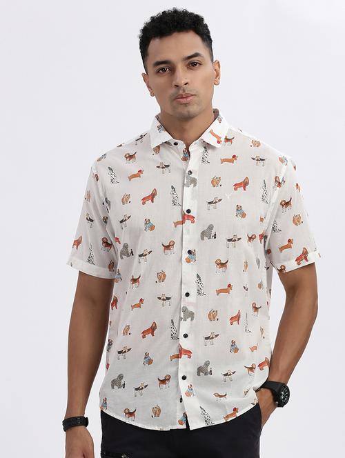 men quirky short sleeve casual shirt - 21562541 - Very Small Image - 1