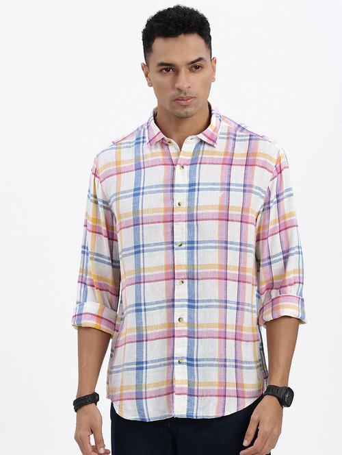men checkered long sleeve casual shirt - 21562557 - Very Small Image - 1