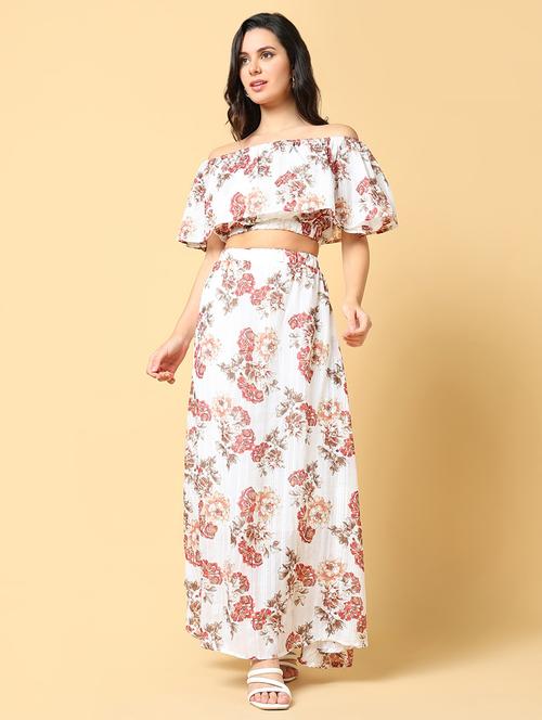women printed top and skirt co-ord set - 21562617 - Very Small Image - 1