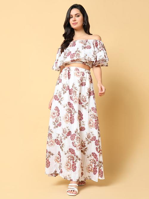 women printed top and skirt co-ord set - 21562618 - Very Small Image - 1