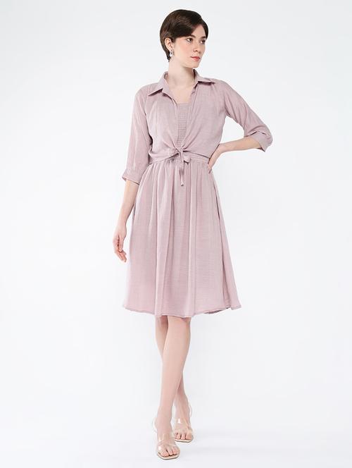 women solid sleeveless fit & flare dress with shrug - 21562696 - Very Small Image - 1