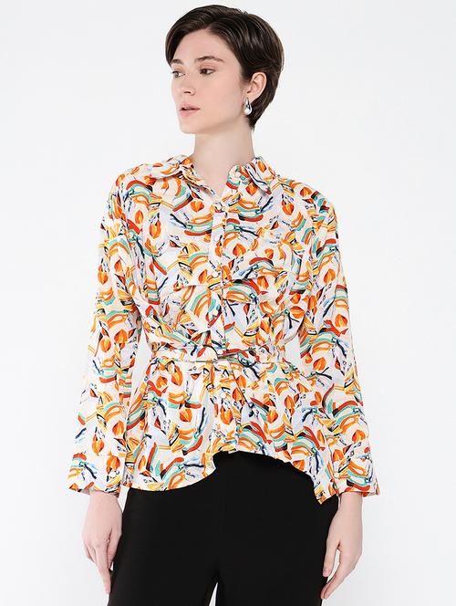 women printed collared shirt style top - 21562762 - Very Small Image - 1