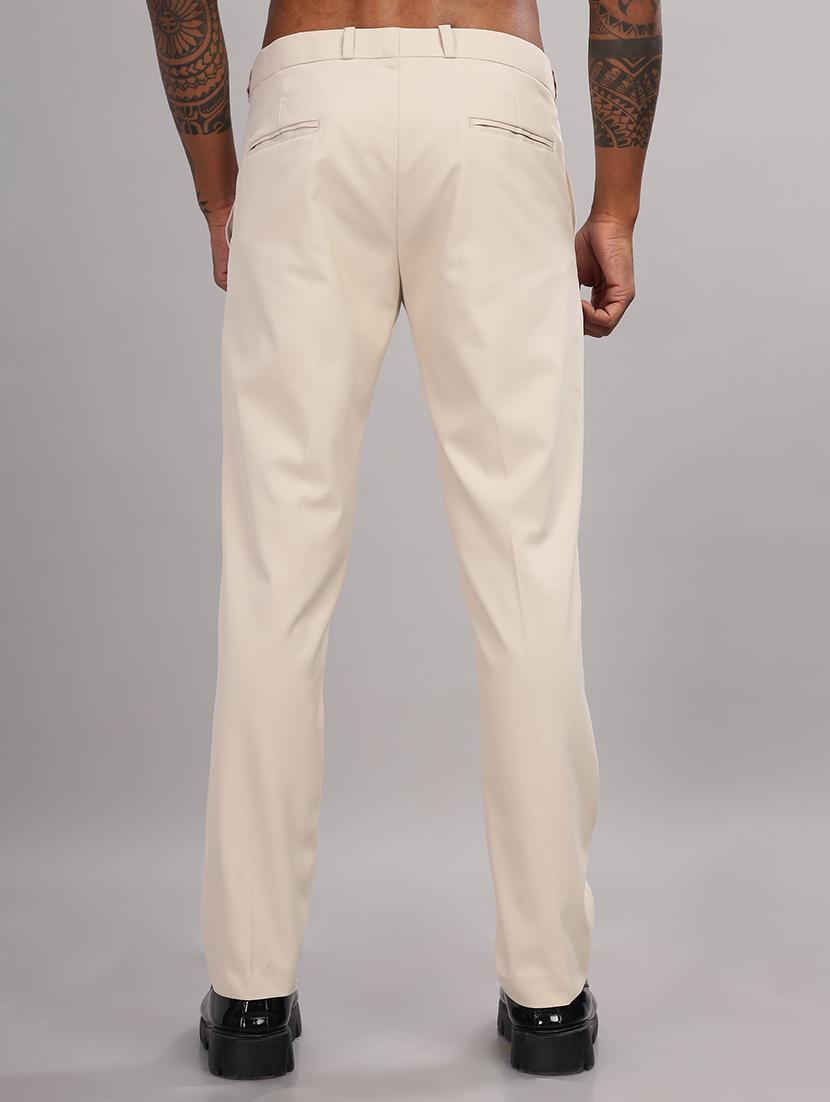men solid flat front slim fit trouser - 21563554 - Standard Image - 3